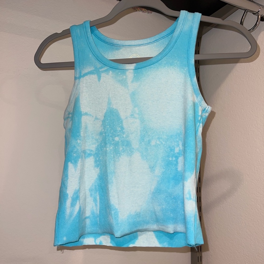 Blue Tie Dye Cropped Tank